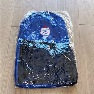 Blue and Black Soccer Backpack